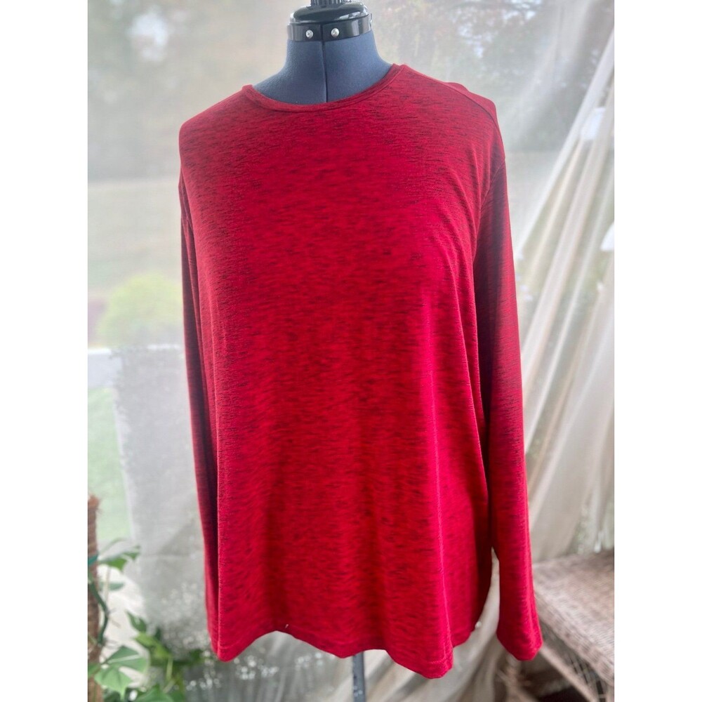 Athletic Works 2XL XXL Red and Black Heathered Shirt